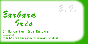 barbara iris business card